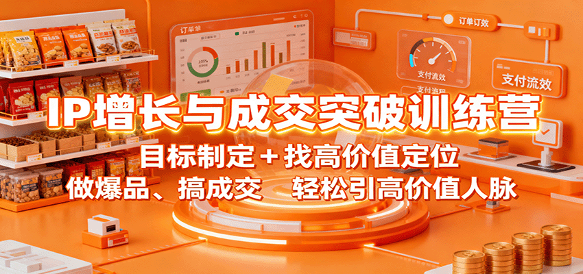 IP增长与成交突破训练营:目标制定+找高价值定位,做爆品、搞成交,轻松引高价值人脉-文龙资源站