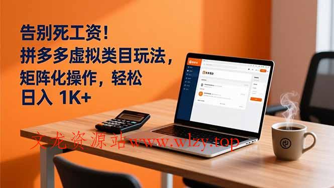 告别死工资！拼多多虚拟类目玩法，矩阵化操作，轻松日入 1K+-文龙资源站