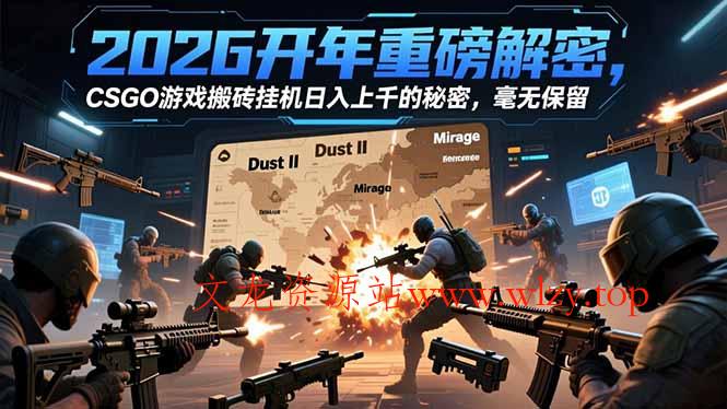 2026开年重磅解密,CSGO游戏搬砖挂机日入上千的秘密,毫无保留-文龙资源站