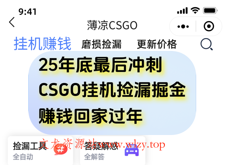 用CSGO游戏挂机捡漏掘金赚钱掘金，一部手机轻松日入500+-文龙资源站