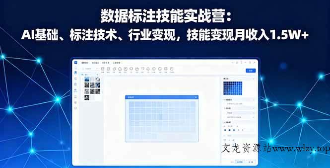 （16181期）数据标注技能实战营：AI基础、标注技术、行业变现，技能变现月收入1.5W+-文龙资源站