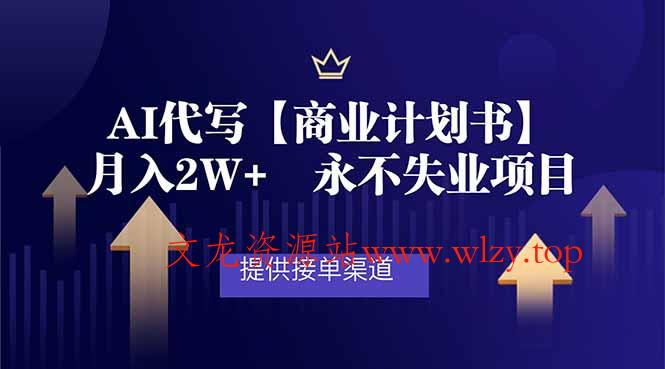 AI代写商业计划书，月入2W+，提供接单渠道，永不失业项目-文龙资源站