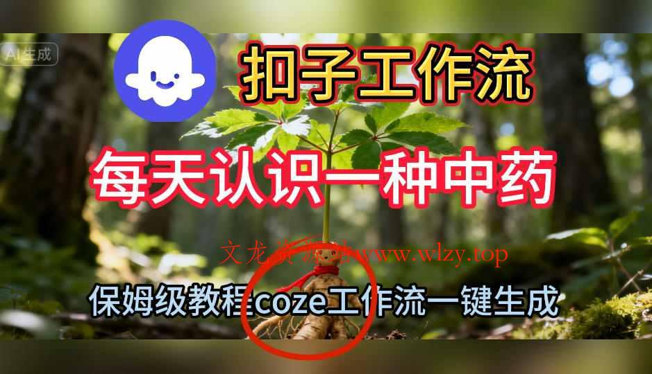 Coze扣子工作流一键生成每天认识一种中药短视频，保姆级搭建教学-文龙资源站