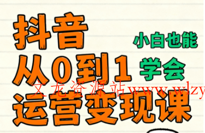 爱密老师·抖音从0到1运营变现课(更新11月)-文龙资源站