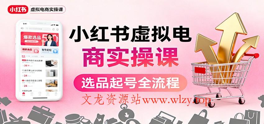 小红书虚拟电商实操课:选品起号+AI 内容创作+店铺运营+引流私域+自动化发笔记-文龙资源站