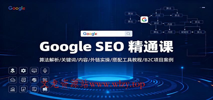 Google SEO 精通课：算法解析/关键词/内容/外链实操/搭配工具教程/B2C项目案例-文龙资源站