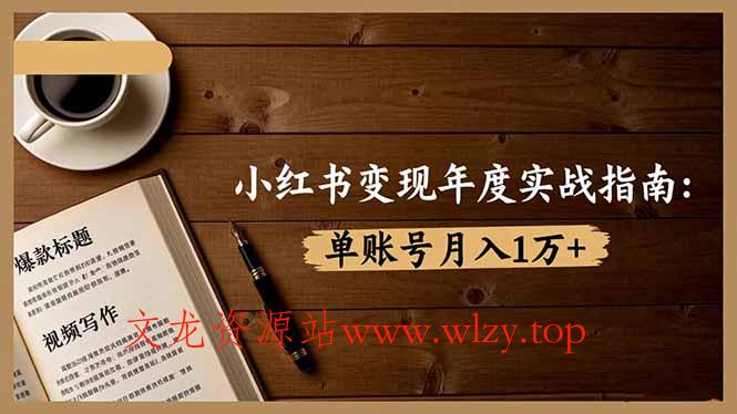 小红书变现年度实战指南:7大变现方式/爆款标题/视频写作,单账号月入1万+-文龙资源站