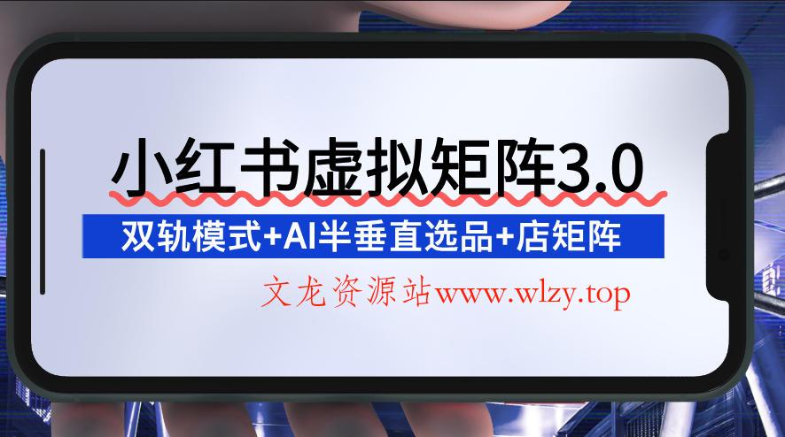 小红书虚拟矩阵3.0：双轨模式+AI半垂直选品+店矩阵-文龙资源站