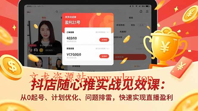 抖店随心推实战见效课:从0起号、计划优化、问题排雷,快速实现直播盈利-文龙资源站